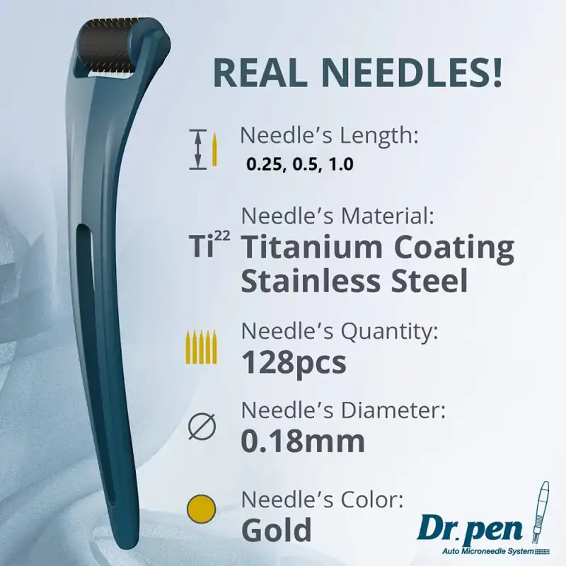 Derma Roller pour la Croissance de la Barbe et des Cheveux - DRS 128 Microneedling – Image 5