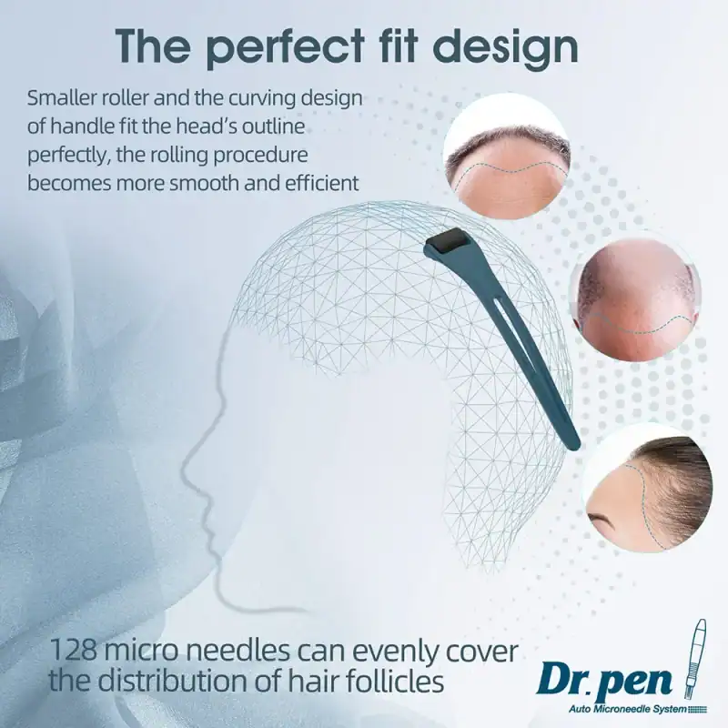 Derma Roller pour la Croissance de la Barbe et des Cheveux - DRS 128 Microneedling – Image 3