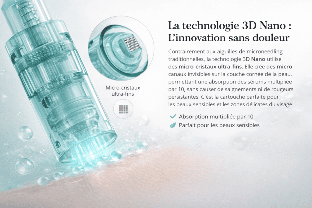 Cartouche Dr Pen A6S 3D Nano La technologie 3D Nano : L'innovation sans douleur